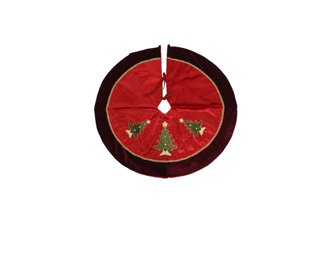 festive red christmas tree skirt