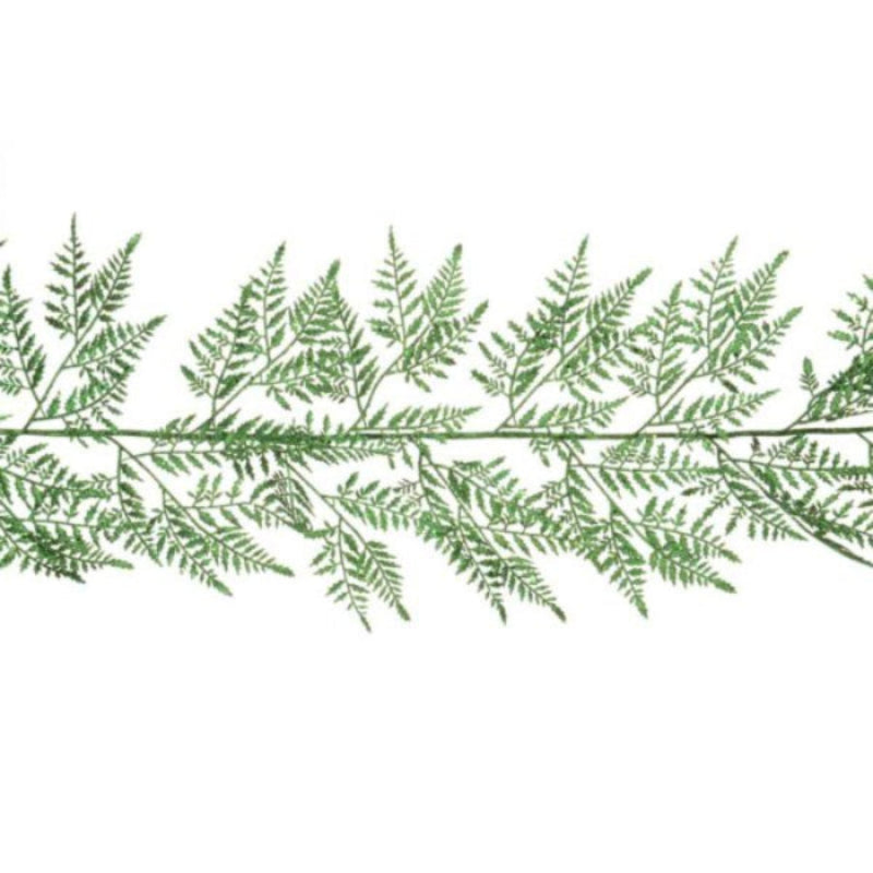 4.9ft Leather Fern Garland Green