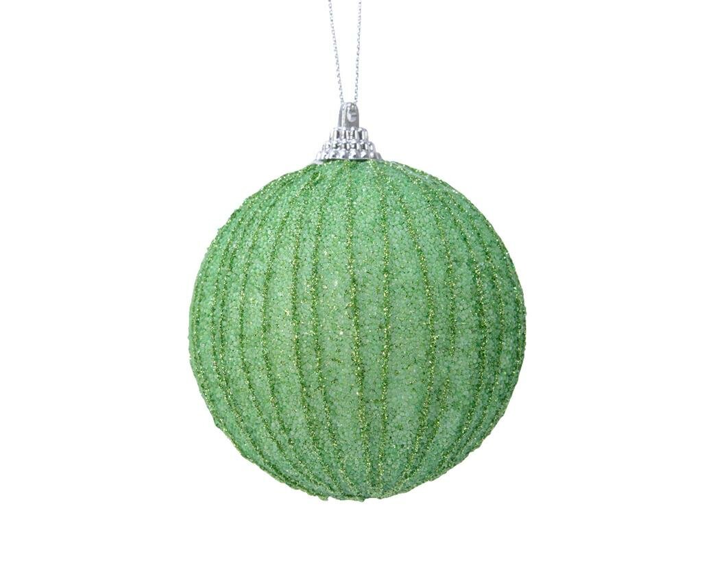 green christmas tree bauble with glitter