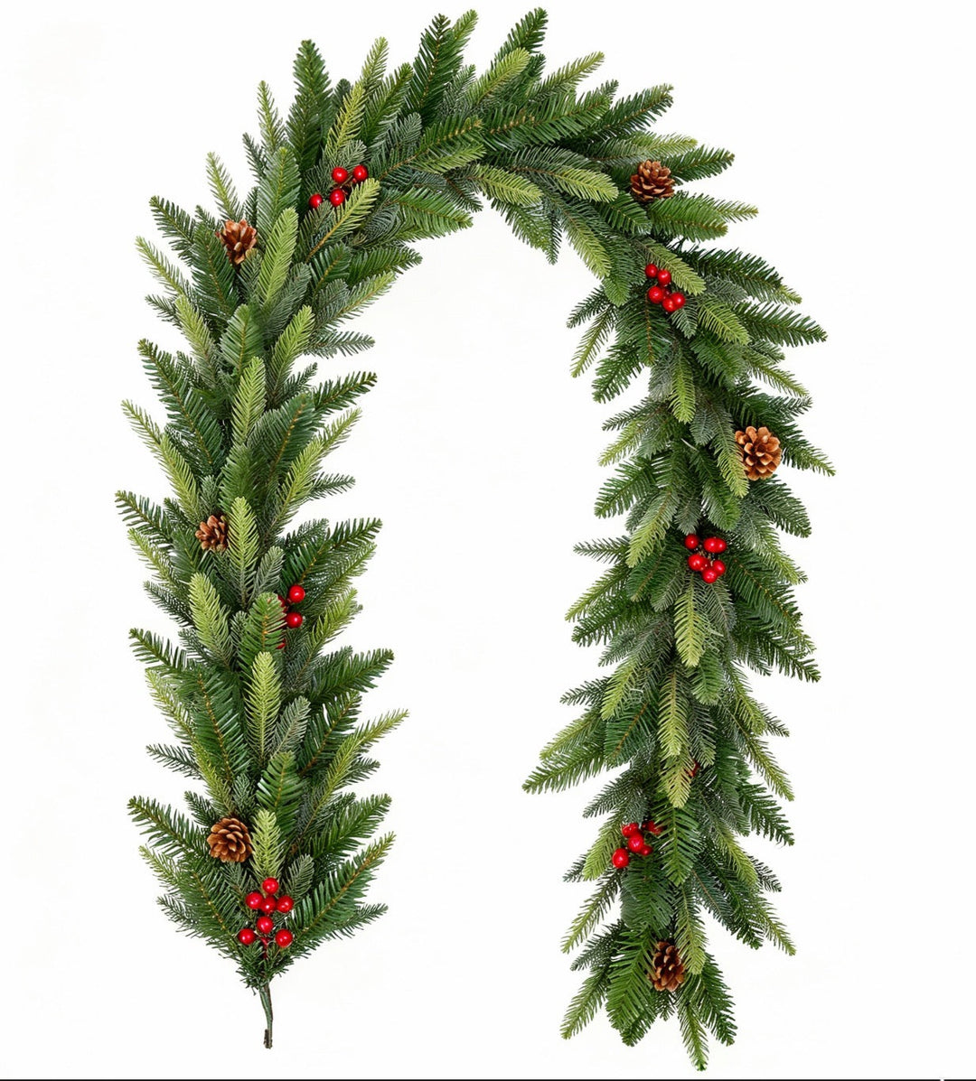 2m Boyne Christmas garland with red berries and pine cones
