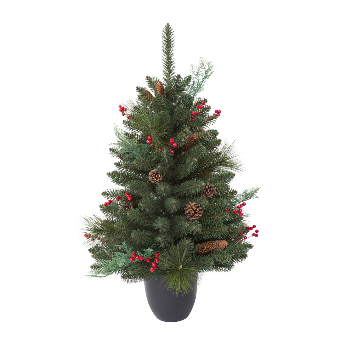 90cm Dunlewey Berry Pine tabletop Christmas tree in pot