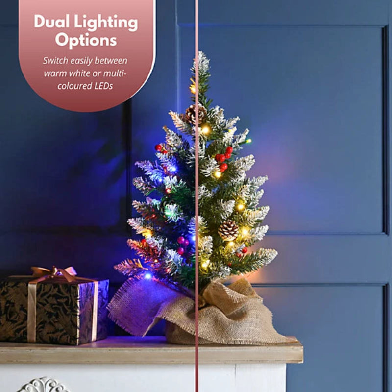 60cm Prelit Berry & Cone Tree Battery Operated