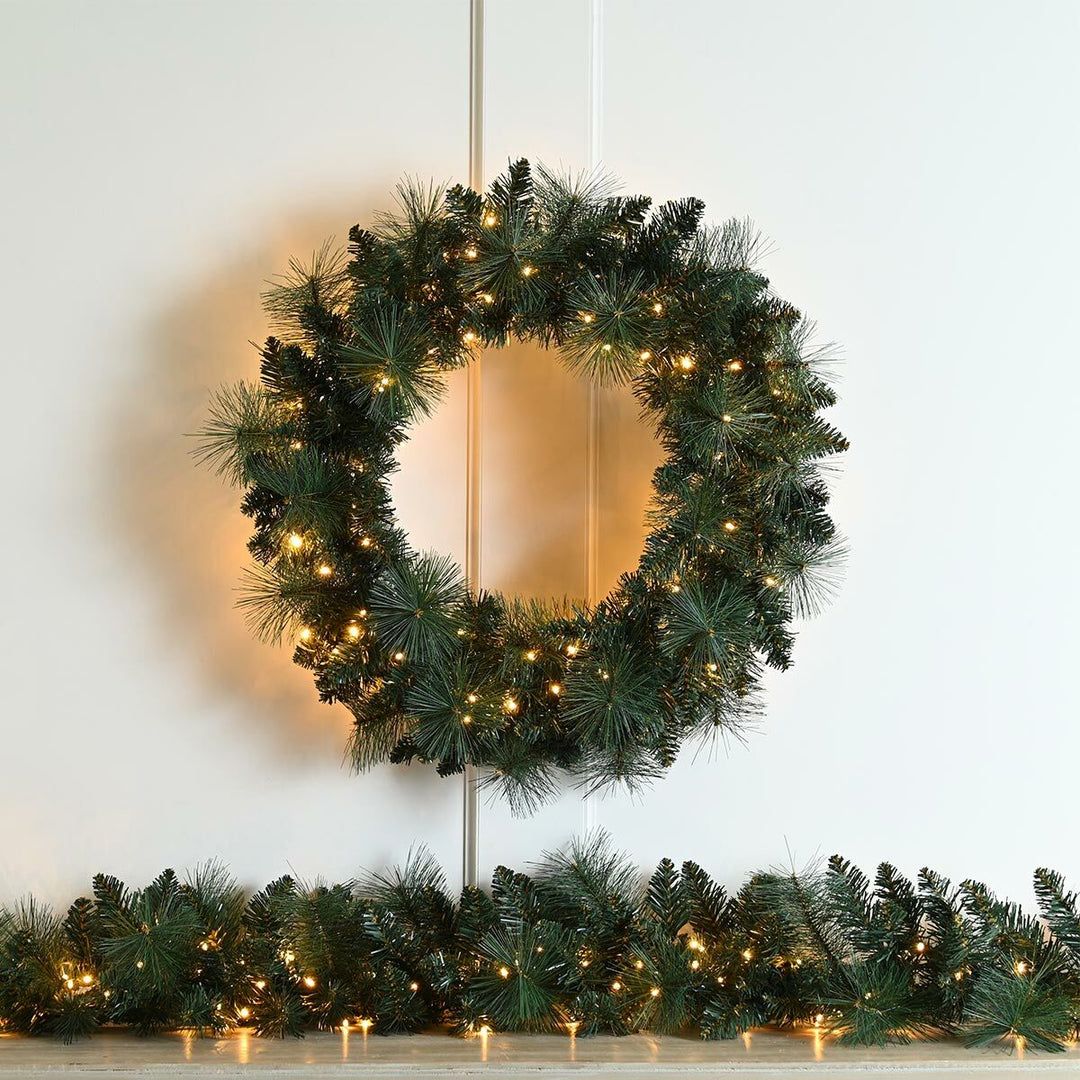 Battery Operated Warm White Firefly LED Christmas Wreath