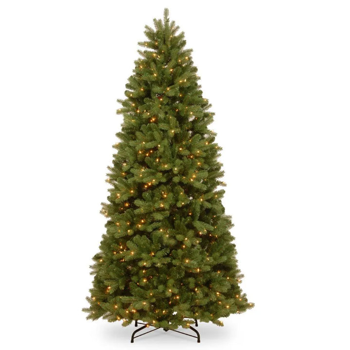 7.5ft Newberry Spruce Slim Pre-Lit Christmas Tree with 450 Warm White LEDs