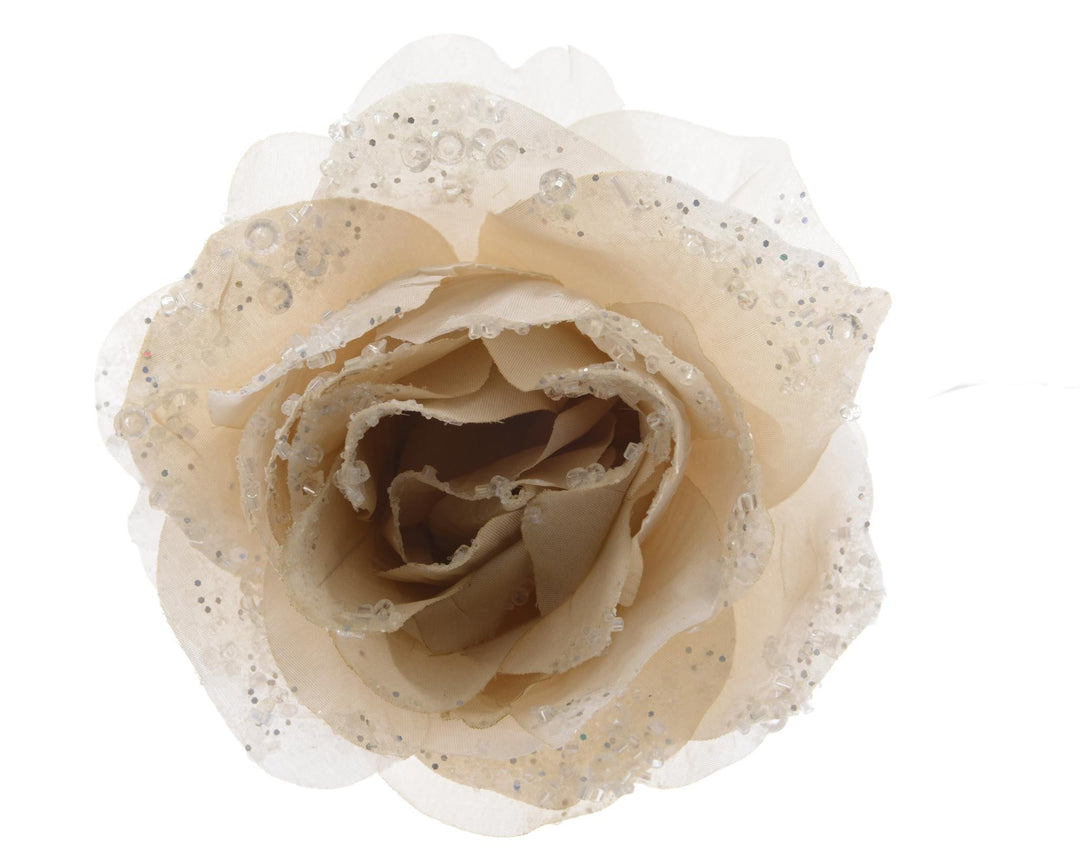 Clip-On Christmas Rose Polyester Flower Decoration