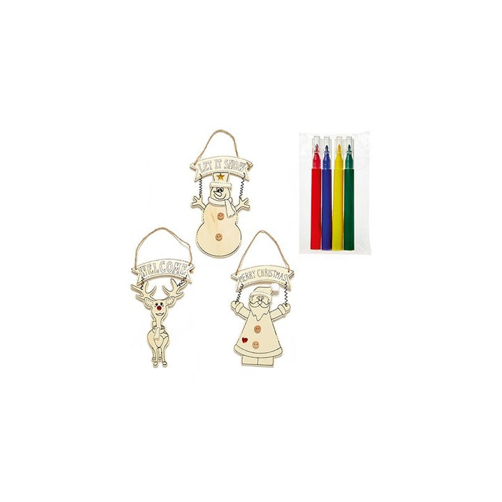 Paint Your Own Ornaments Santa - Set of 3