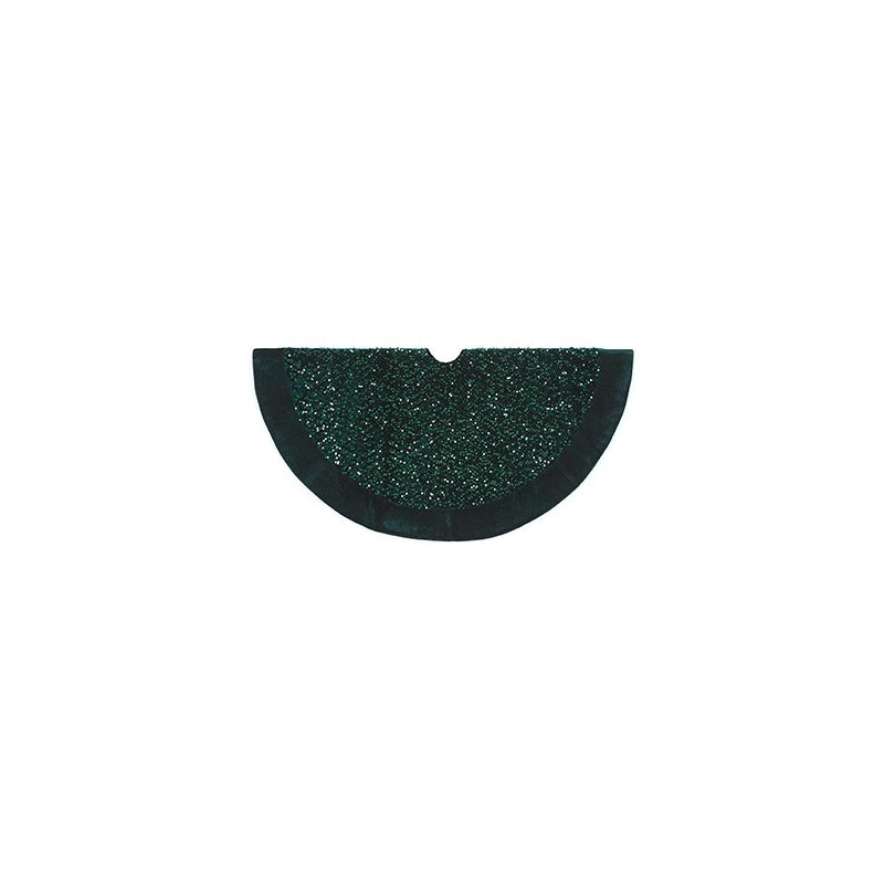 90cm | 3ft Sequin Tree Skirt - Dark Green