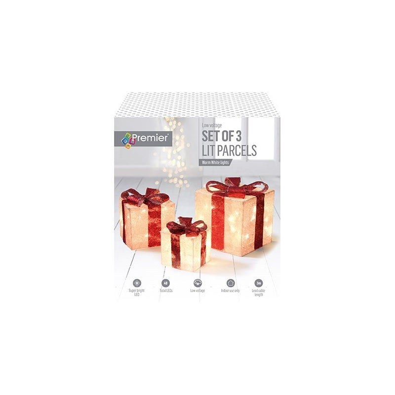 Lit Parcels W/ 40 Warm White LEDs - Set of 3