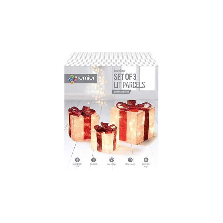 Lit Parcels W/ 40 Warm White LEDs - Set of 3