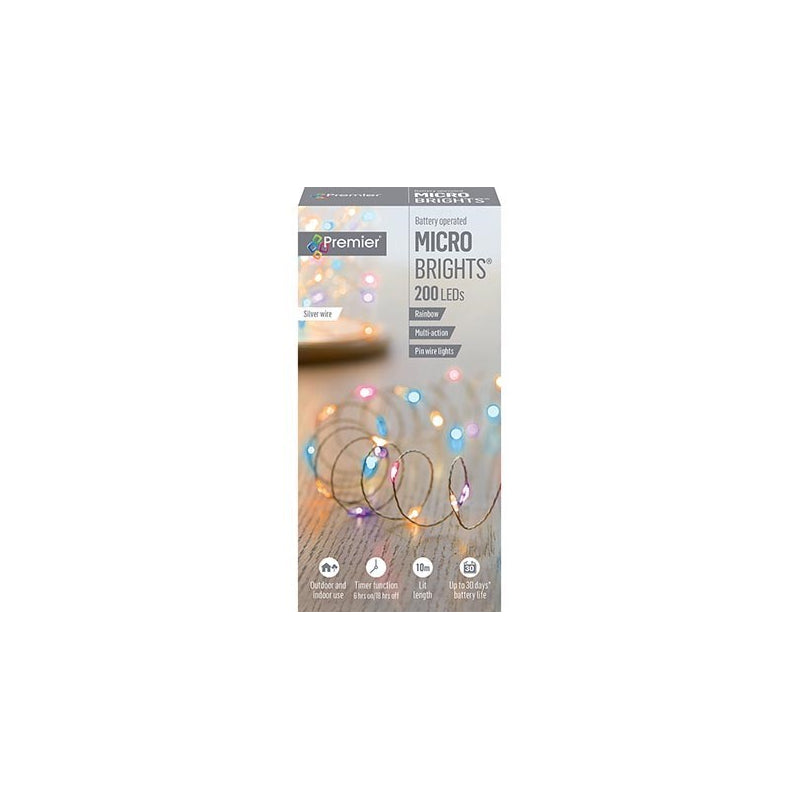 200 M-A Battery Operated MicroBrights String Lights W/ Timer