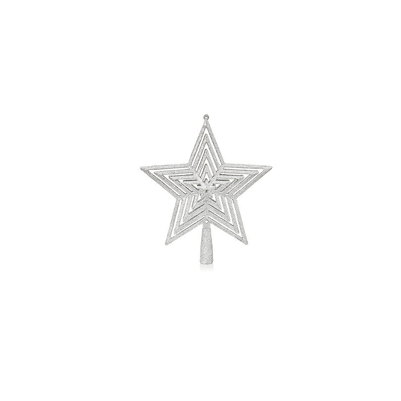 Glittered Star Tree Topper - Set of 4