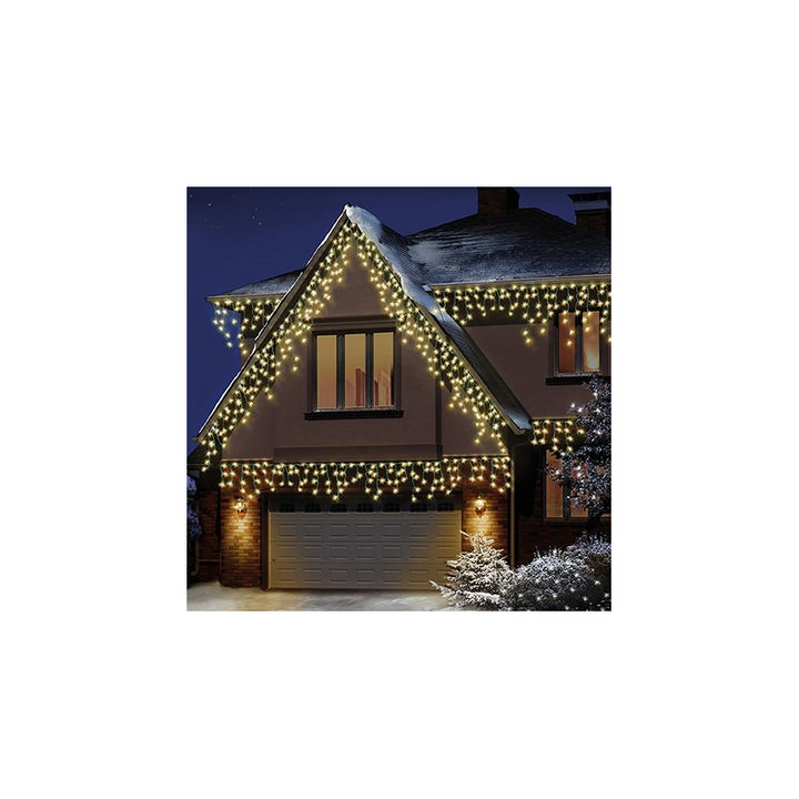 LED Snowing Icicles W/ Timer - Warm White