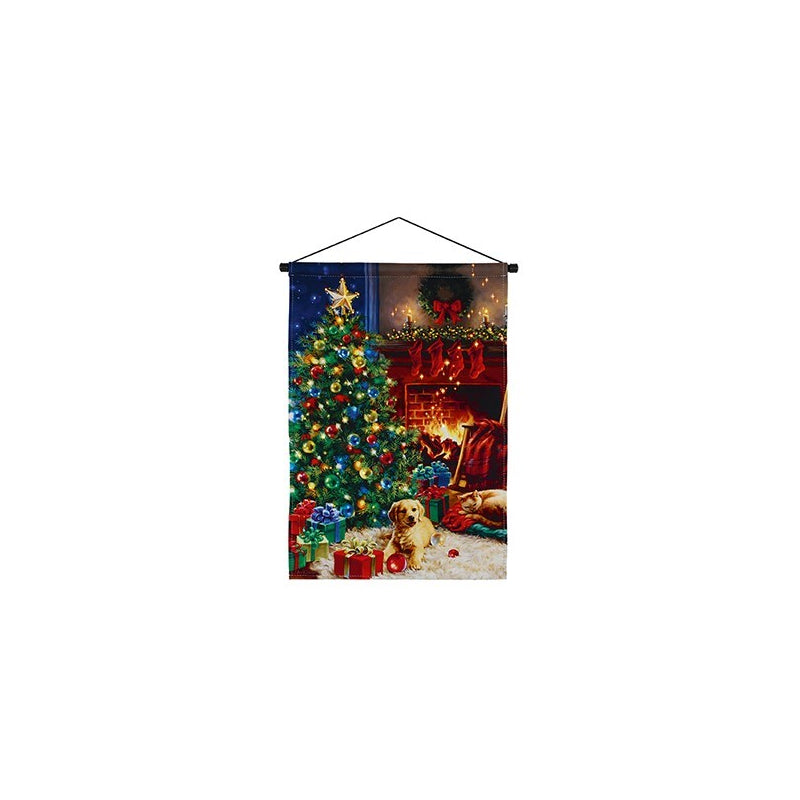 Battery Operated Lit Fabric Banner - Fireplace & Pets