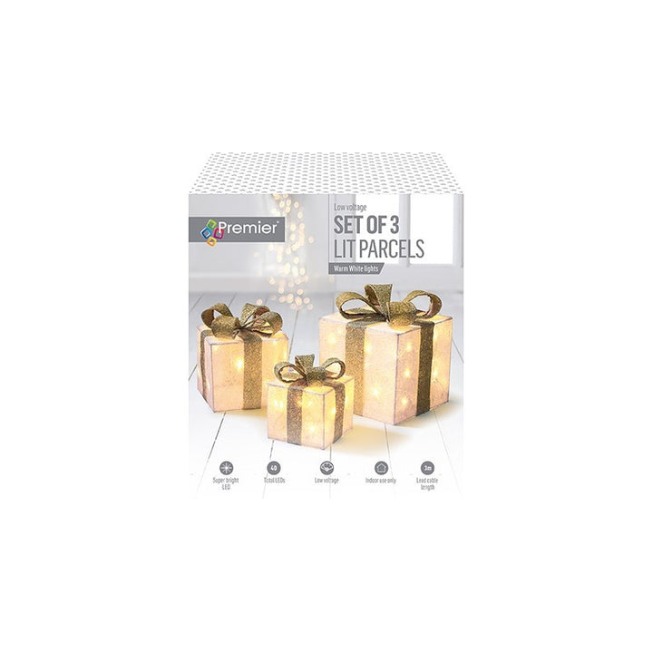 Lit Parcels W/ 40 Warm White LEDs - Set of 3