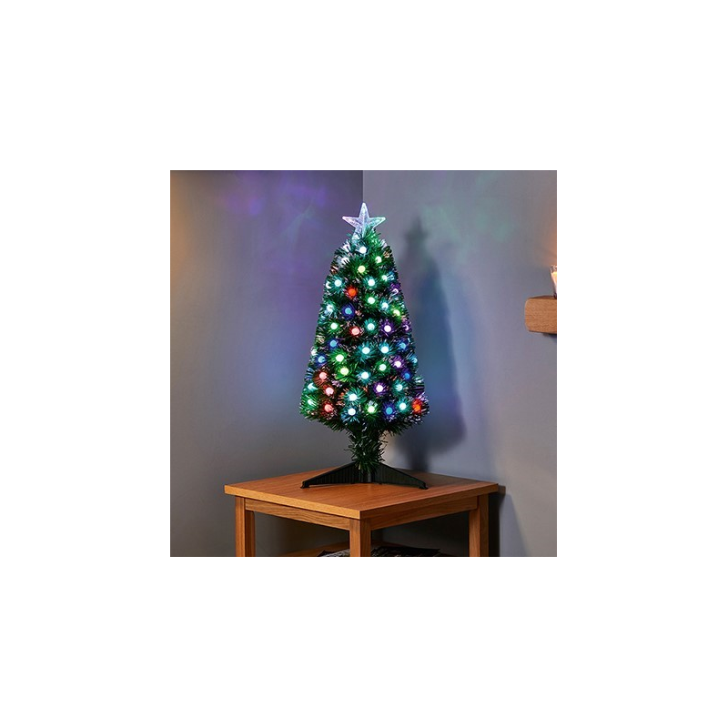 Fibre Optic Christmas Tree W/ Colour Change Ball Decoration