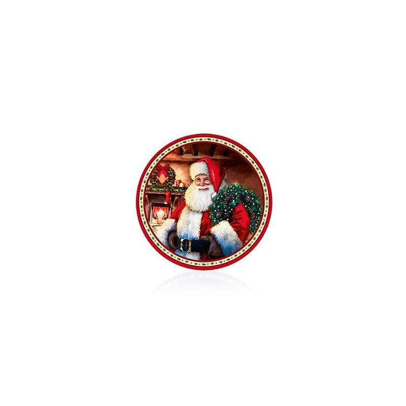 Red Santa W/ Wreaths Plate