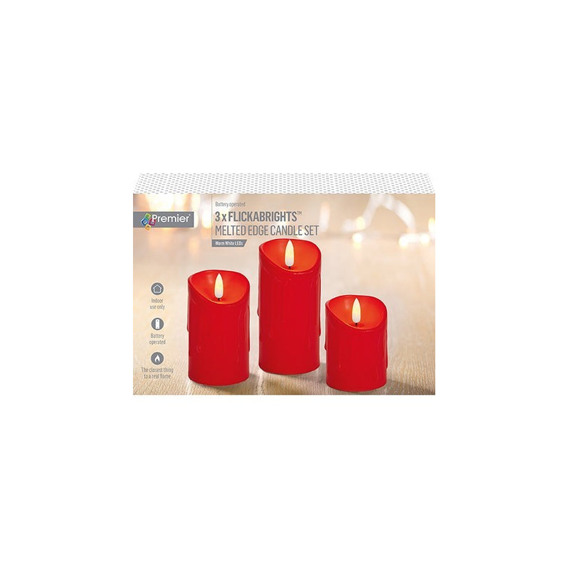 Flickabright Plastic Candles - Set of 3