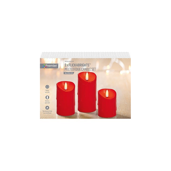 Flickabright Plastic Candles - Set of 3