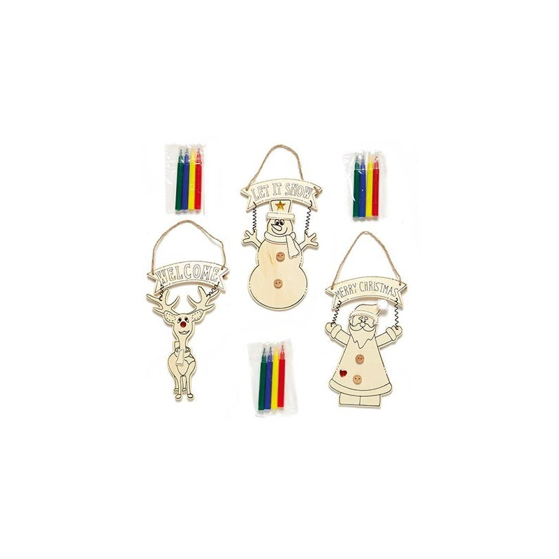 Paint Your Own Ornaments Santa - Set of 3