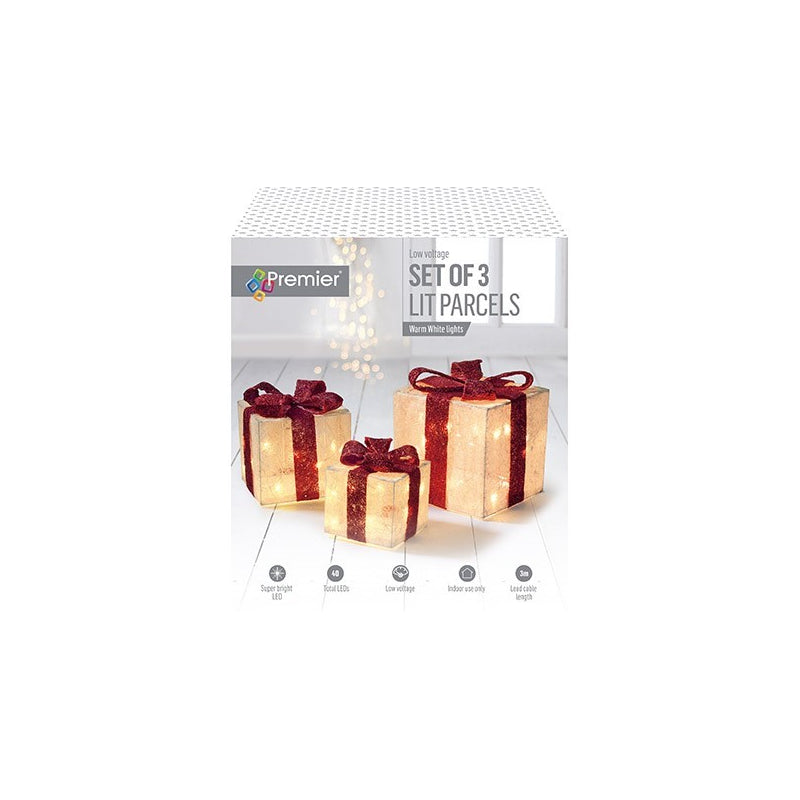 Lit Parcels W/ 40 Warm White LEDs - Set of 3