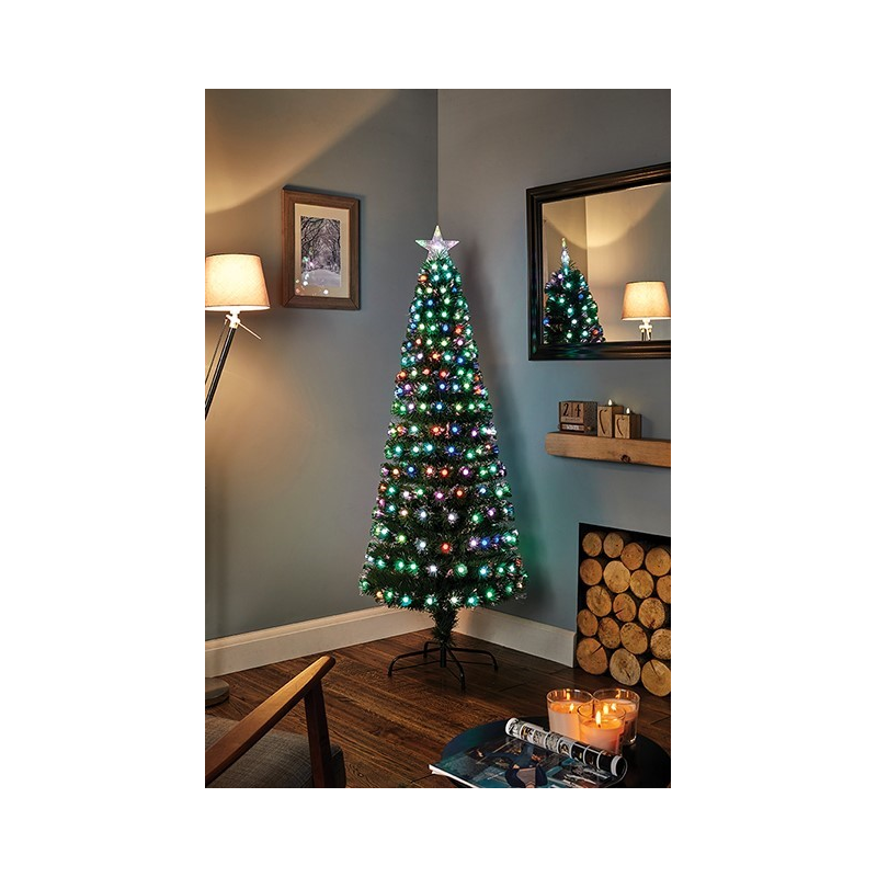 Fibre Optic Christmas Tree W/ Colour Change Ball Decoration