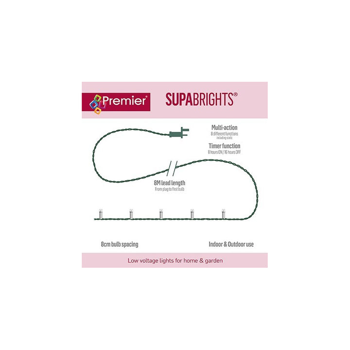 200 M-A LED Supabrights Tree Lights W/ Clear Cable