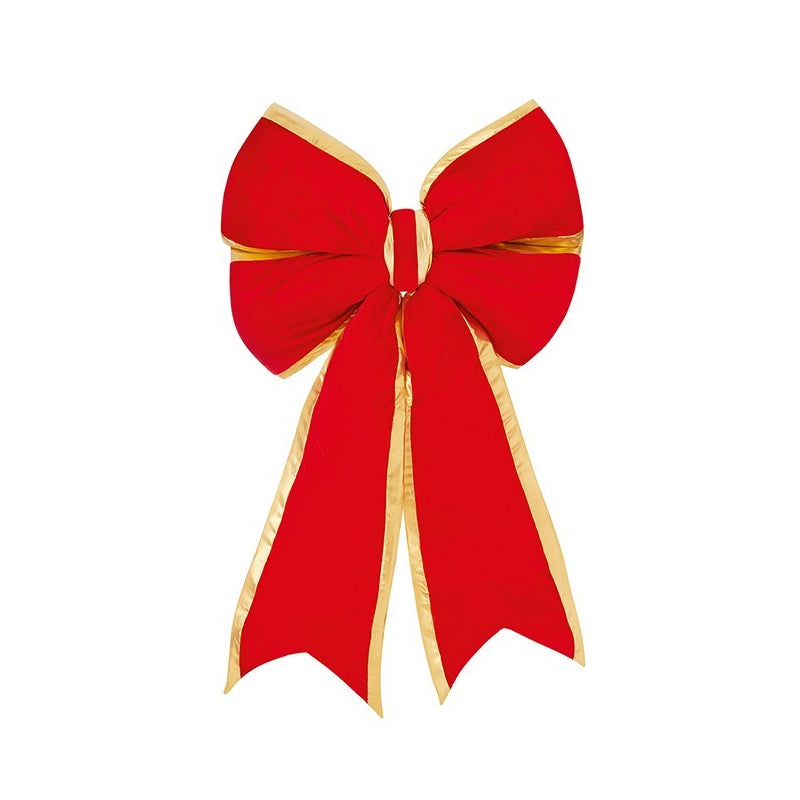 Red with Gold Edge Velour Bow