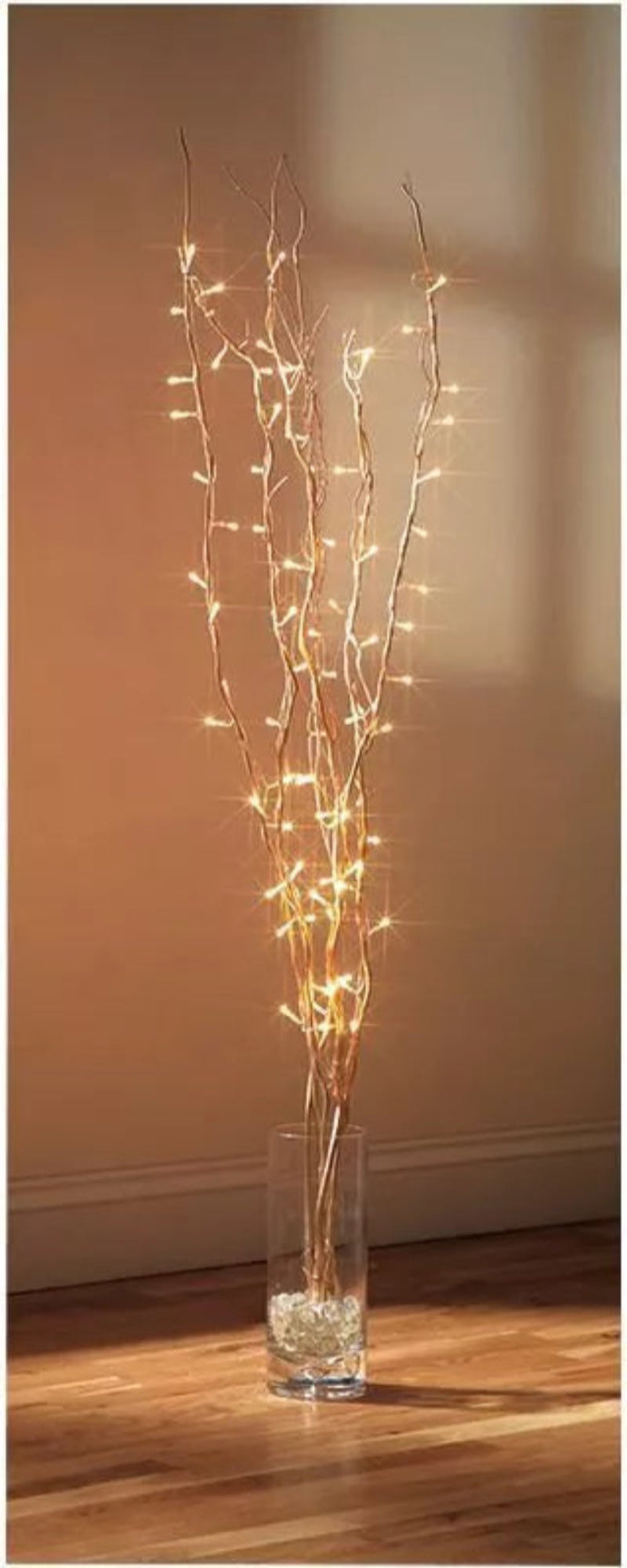 1.2m Gold Twig With 80 Warm White LED