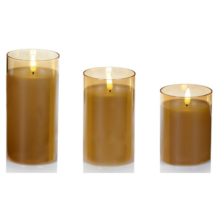 Set Of 3 FlickaBright Candles
