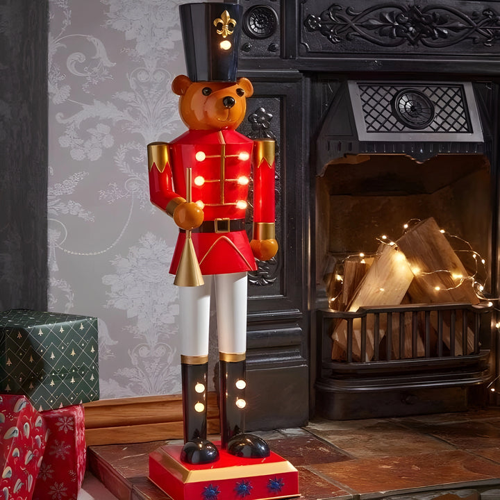 80cm Battery Operated Light Up Teddy Nut Cracker