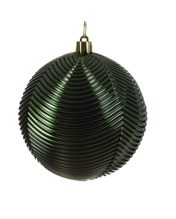 10cm Baubles Shatterproof Pine Green