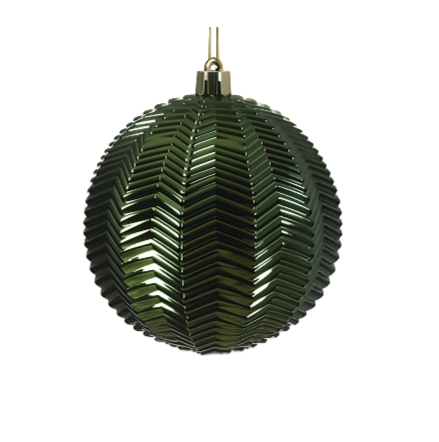 10cm Baubles Shatterproof Pine Green