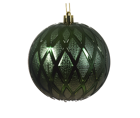 10cm Baubles Shatterproof Pine Green