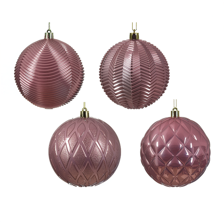 10cm Shatterproof Bauble Velvet Pink