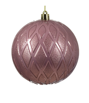 10cm Shatterproof Bauble Velvet Pink