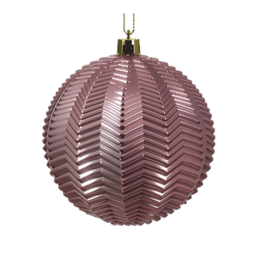 10cm Shatterproof Bauble Velvet Pink