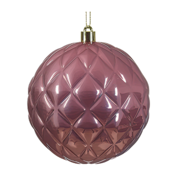10cm Shatterproof Bauble Velvet Pink