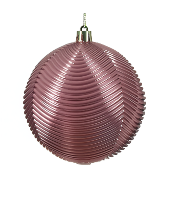 10cm Shatterproof Bauble Velvet Pink